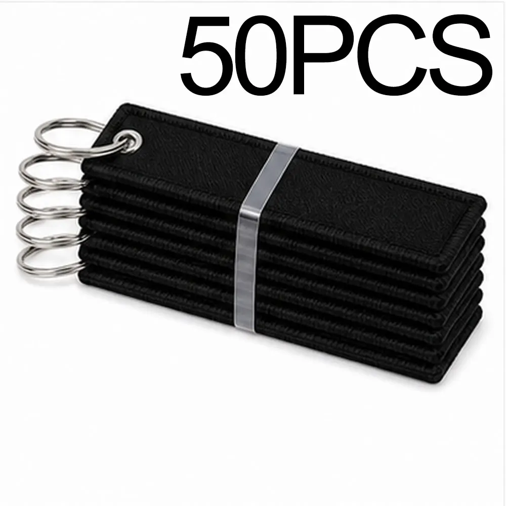 50 Stück leere Schlüsselanhänger-Anhänger, Haustierhalsband-Zubehör, anpassbarer Logodruck oder Stickerei, Outdoor-Dekoration