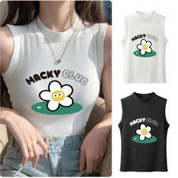 2024 New Golf Wear Slim Fit Round Neck Golf Tank Top Korean Women's Golf Wear  Tank Top