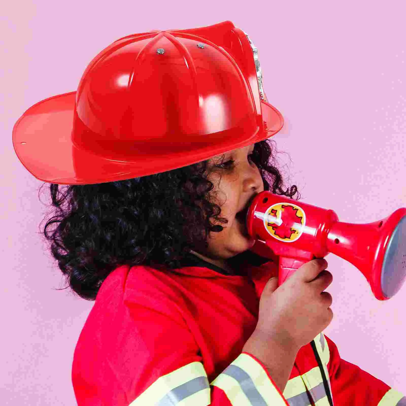 Kids Simulation Firefighter Hat Plastic Fireman Helmet Fire Chief Safety Play House Dress Up Cosplay Toys For Boys Girls