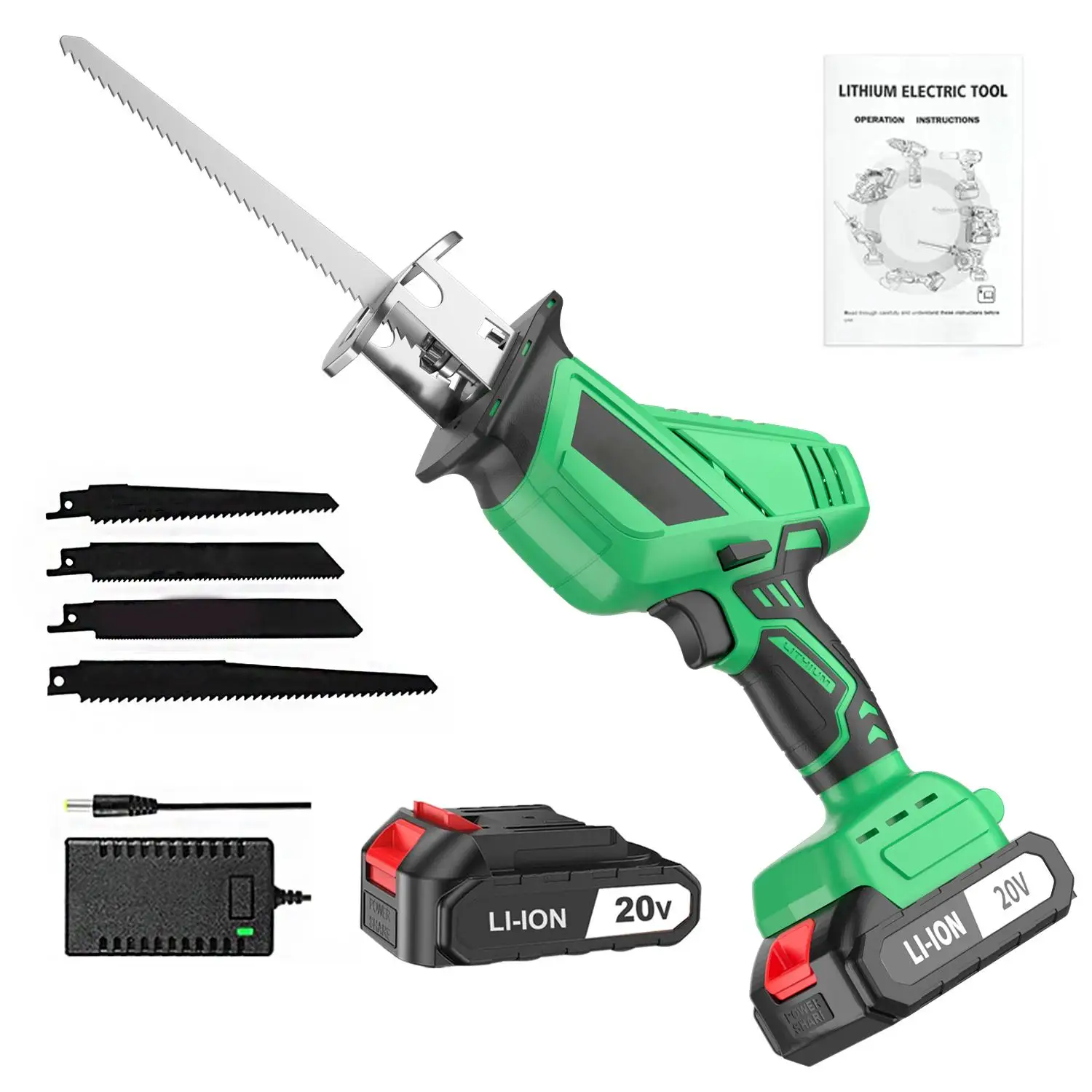 

20V Cordless Electric Reciprocal Saw DIY Grade for Metal Wood PVC Plastic-Local US Warehouse