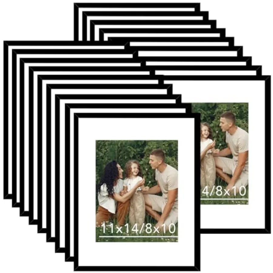 

Набор из 18 рамок для фотографий 11x14 (с подложкой 8x10 или без подложки 11x14) для галерейной стены, оптовый комплект из 18 рамок 11x14