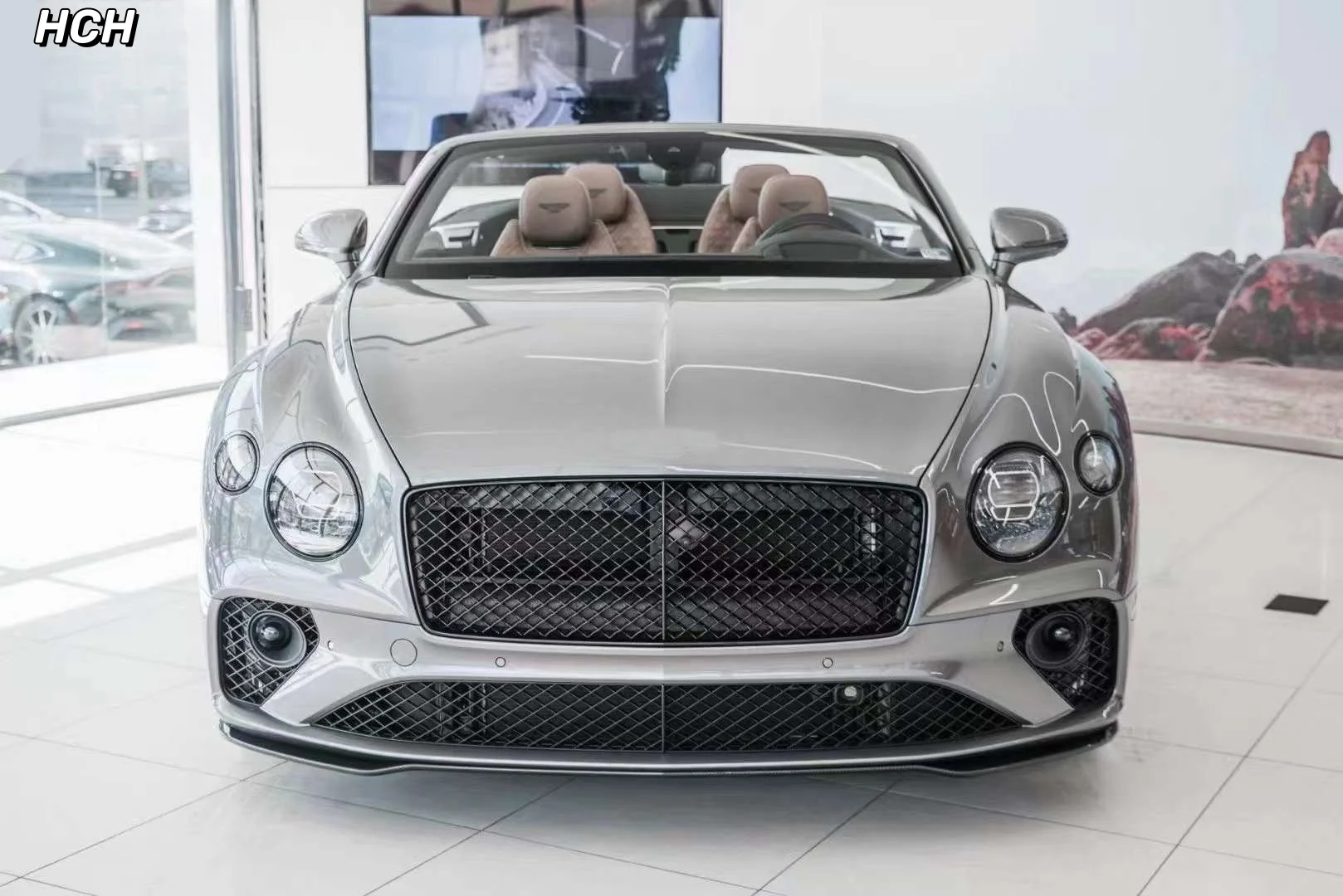 For Bentley Continental GT W12 Style Carbon Fiber Body kit Front Bumper Lip Side Skirts Diffuser Spoiler Body Kit