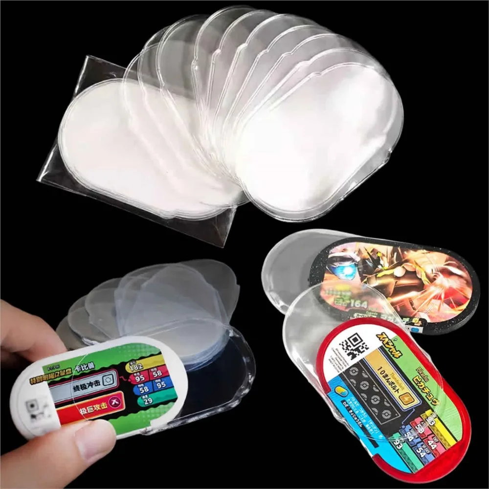 

10-100 шт. Прозрачные защитные чехлы Mezastar для дисков Pokemon Mezastar Arcade Game, специальные чехлы для хранения и коллекционирования дисков, игрушечные чехлы для хранения и обмена