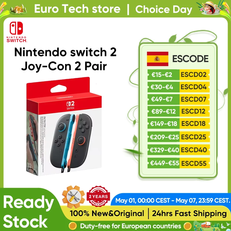 Nintendo switch 2 Joy-Con 2 Pair - Light Blue/Light Red Compatible