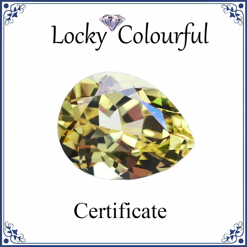 

Lab Grown Sapphire Canary Yellow Color Top Quality Pear Shape Charm Beads for Diy Jewelry Making Ring Selectable AGL Certificate