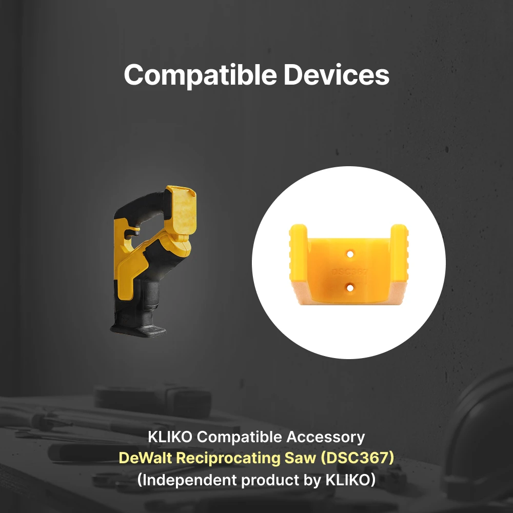 Wall Mount Tool Hanger Compatible with Dewalt DCS367 DCS387 Reciprocating Saw Storage Bracket Garage Workshop Accessories