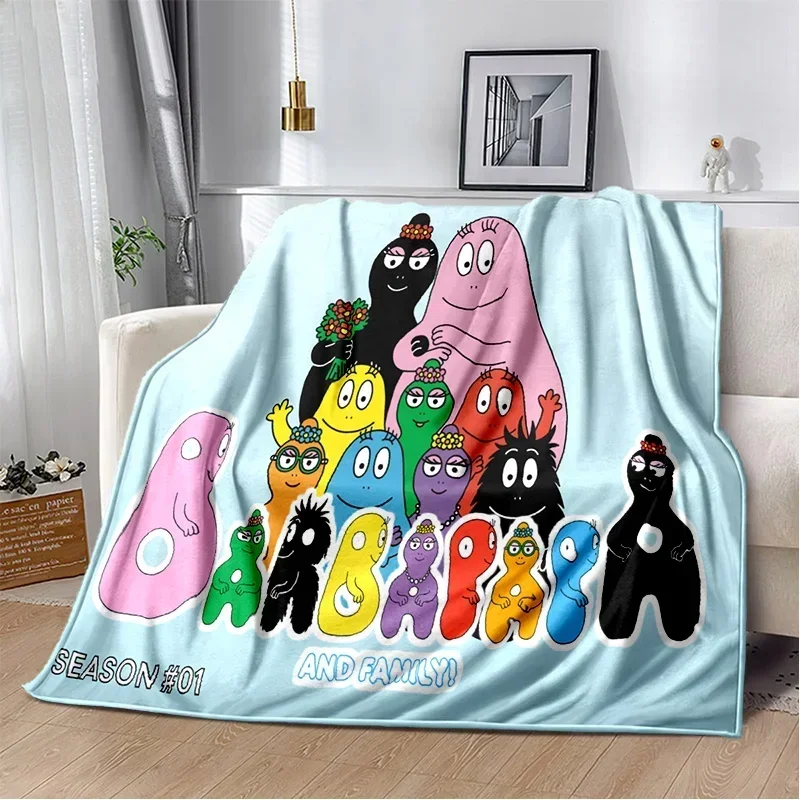 2026 L-Les Barbapapa Cute Anime Cartoon Blanket,Soft Throw Blanket For Home Bedroom Bed Sofa Picnic Travel Office Cover Blanket