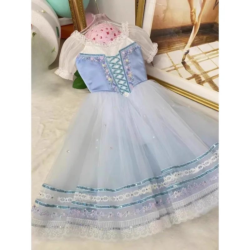 

Giselle performance costume tutú de ballet profesional largo y romántico trajes de actuación colectivos para escenarioballet