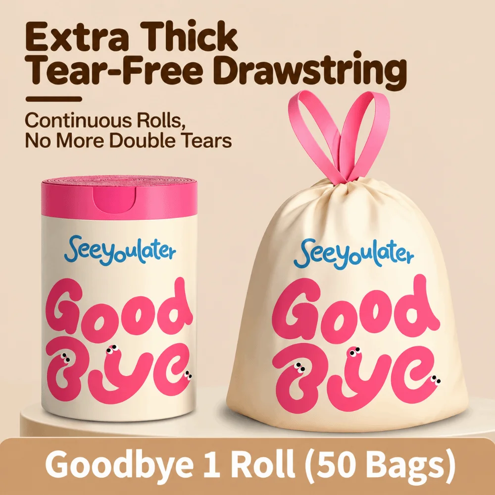 50pcs Thickened Drawstring Garbage Bag No Tearing Required Portable Plastic Bag Strong Sturdy Garbage Basket Bags Office Use