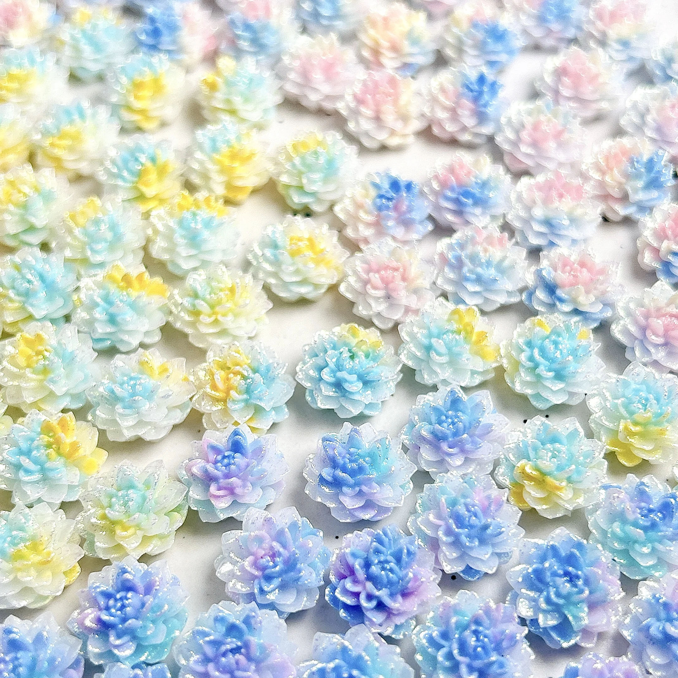 30개 다양한 스타일의 창의적인 야광 꽃 시리즈 네일 참, 시뮬레이션된 달콤한 컬러풀 나비 장미 네일 아트 장식 DIY