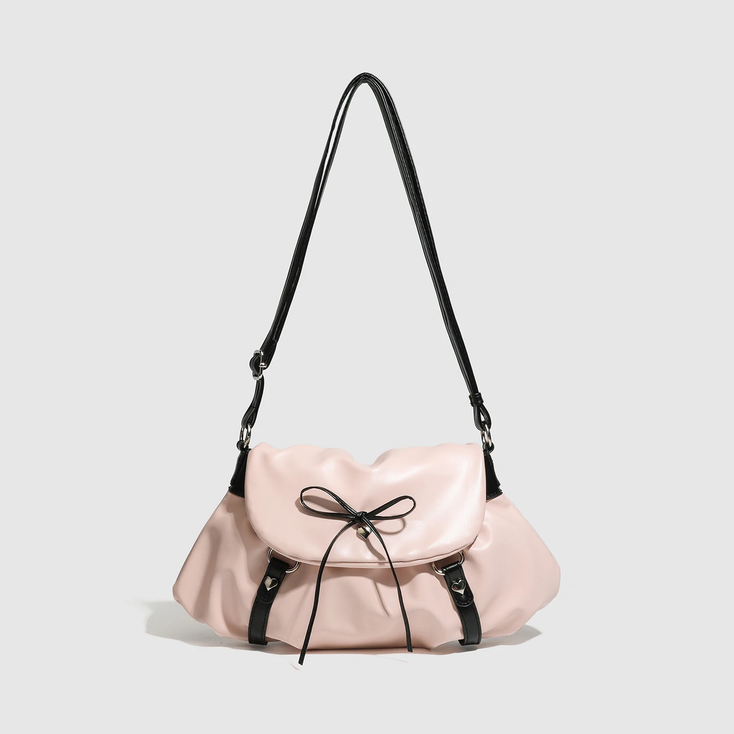 

Women Y2K sweet and cute shoulder bag fairy tale core aesthetic bow leather pink handbag suitable for women wallet armpit bag