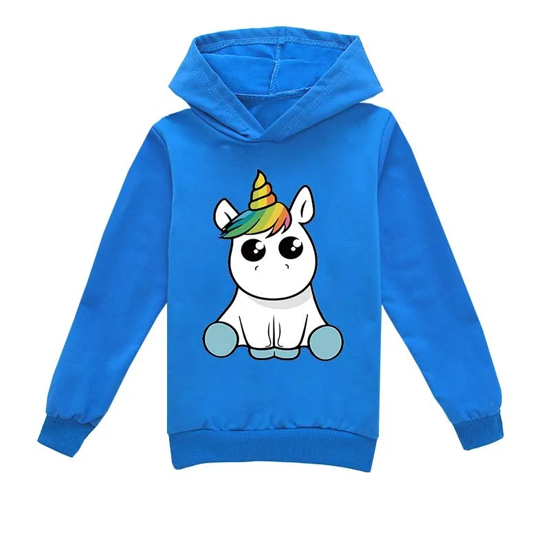 Kids Cartoon Animals Graphic Unicorn Hoodies Cartoon Boys Girls Printed Sweatshirt Children Tops Long-Sleeve Clothes