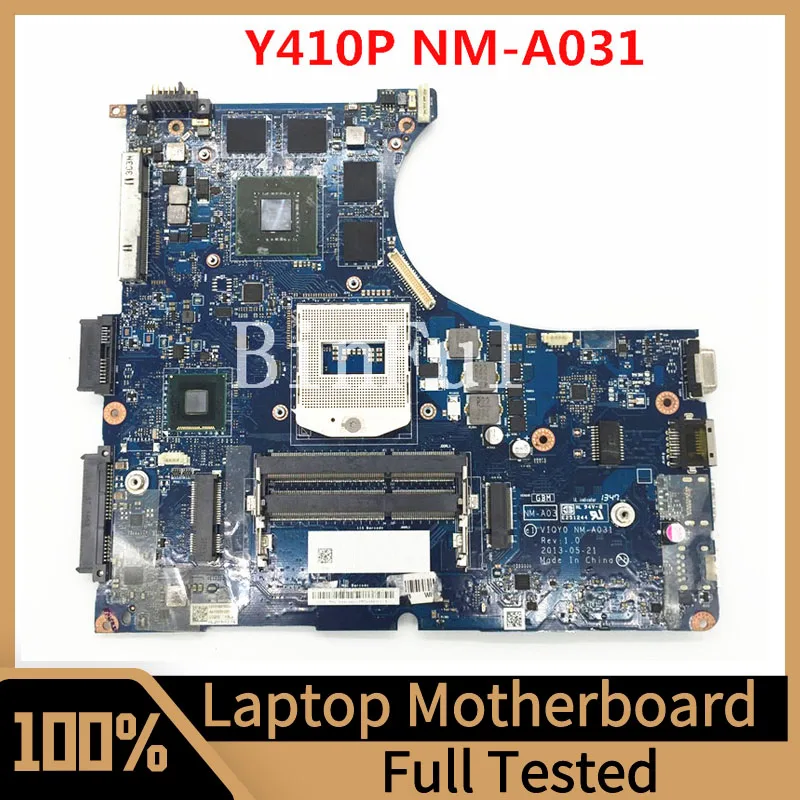 VIQY0 NM-A031 Mainboard For LENOVO Ideapad Y410P Laptop Motherboard SR17E N14P-GT-A2 HM87 GT750M 2G 100%Full Tested Working Well