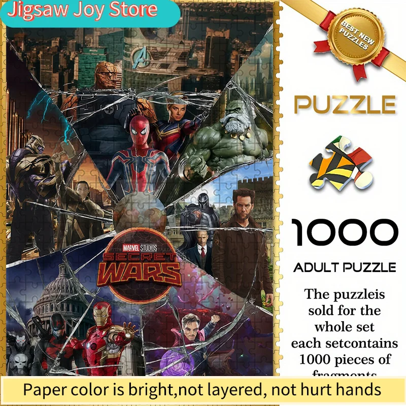 

Бесшовные пазлы на тему Marvel Avengers W26.1.9-37, постер с изображением героев и злодеев из Secret Wars Shattered S.