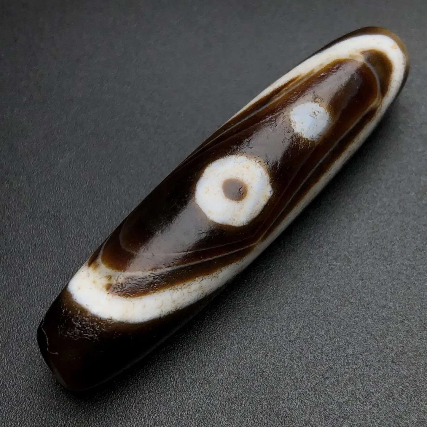 High oil agate Ruyi two-eye dzi beads collarbone necklace pendant Duobao bracelet with jewelry pendant partition 13 * 53mm