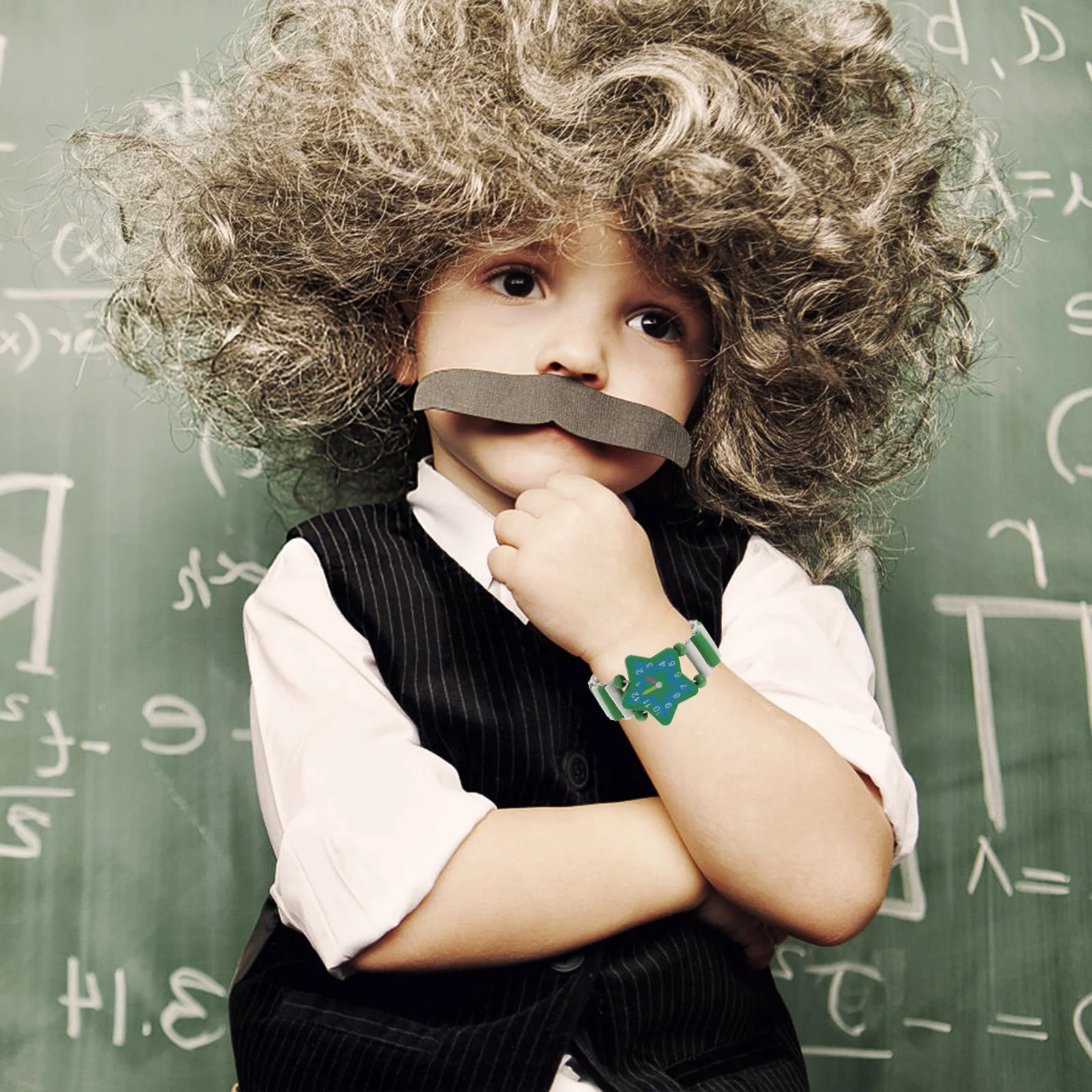 5Pcs Colorful Wooden Cartoon Watches Simulation Bracelet Educational Time Cognitive Early Learning Play