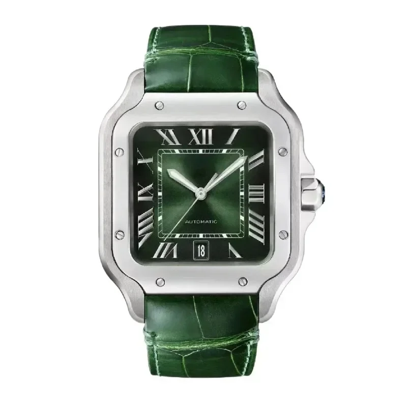 2024VIP Couro Genuíno 42mm Santos Series Relógio Masculino luxuoso, requintado e requintado