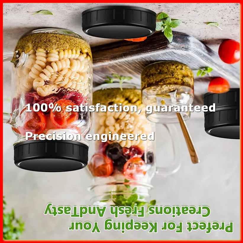 Jar Lids Plastic Storage Caps with Rubber Seal Replacement Plastic Lids for Jars Canning Jars and More,86 mm-A79M
