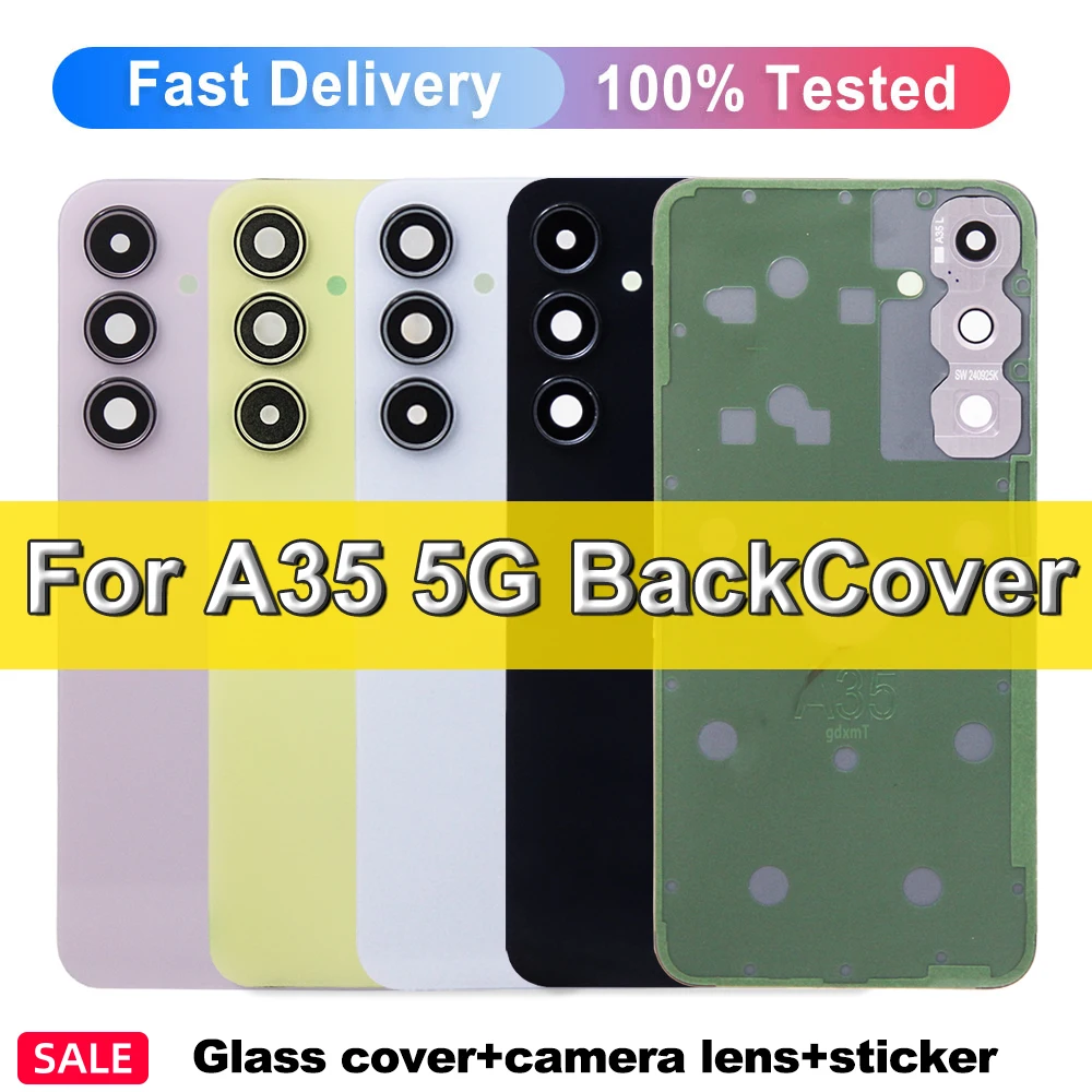 A35 5G Für Samsung A35 5G A356 A356B A356E A356U Batterie Abdeckung Hinten Tür Gehäuse Panel Fall Kamera objektiv Teile A35 Batterie Abdeckung