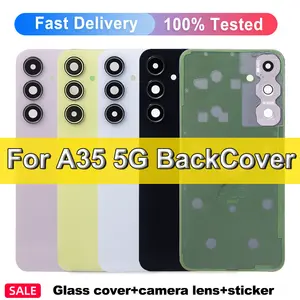 Bilashmart A35 5G Samsung A35 5G A356 A356B A356E A356U Battery Cover Rear Door Housing Panel Case Camera Lens Parts A35 Battery Cover