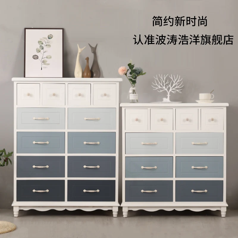 Chest of drawers, American solid wood drawer storage cabinet, bedroom, living room, entry cabinet, storage cabinet, light lu