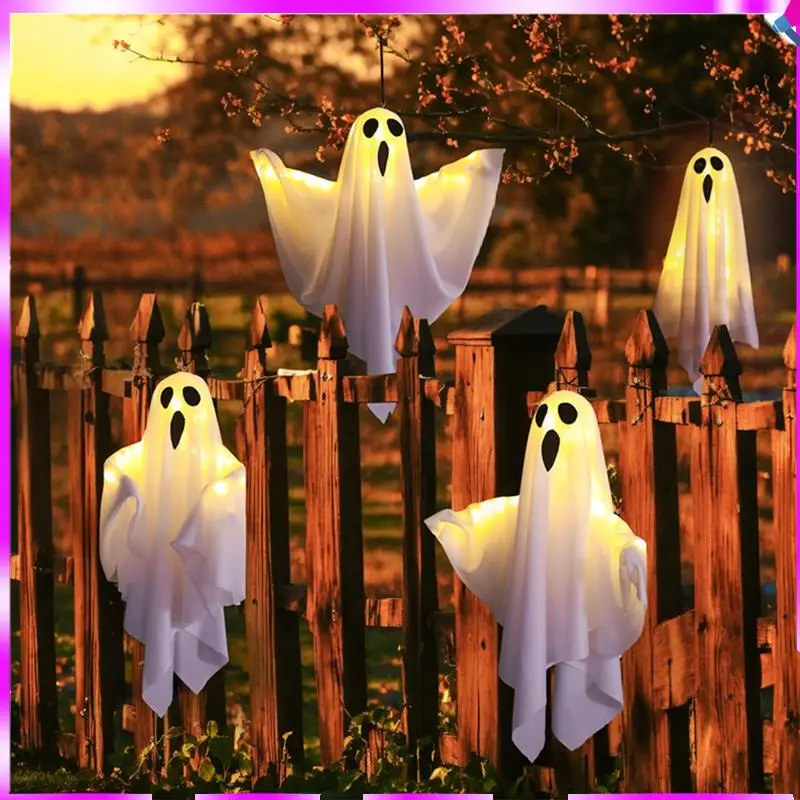 N96R Halloween Dekoration LED Hängelampe Glühende Weiße Geist Horror Innen Layout Atmosphäre Lampe