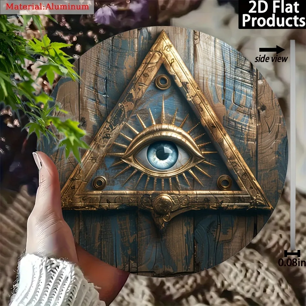 CIFBUY Vintage Eye of Horus Aluminum Wall Art 8x8 Inch Waterproof Metal Sign for Home Office Porch Decor