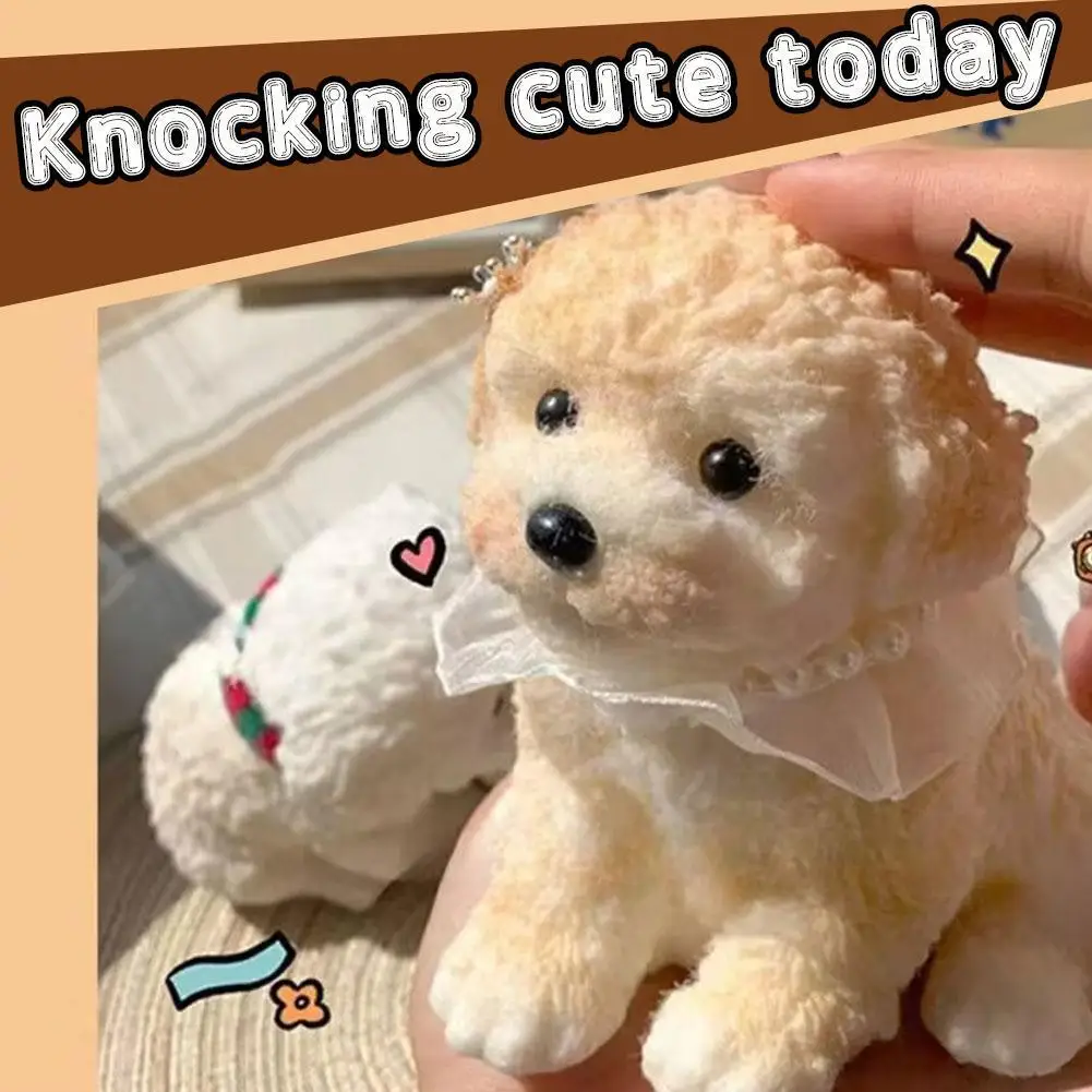 Lindo cachorro de peluche en forma de juguete para apretar Super elástico De-stress relajación adornos de escritorio de moda cumpleaños Kawaii apretar para