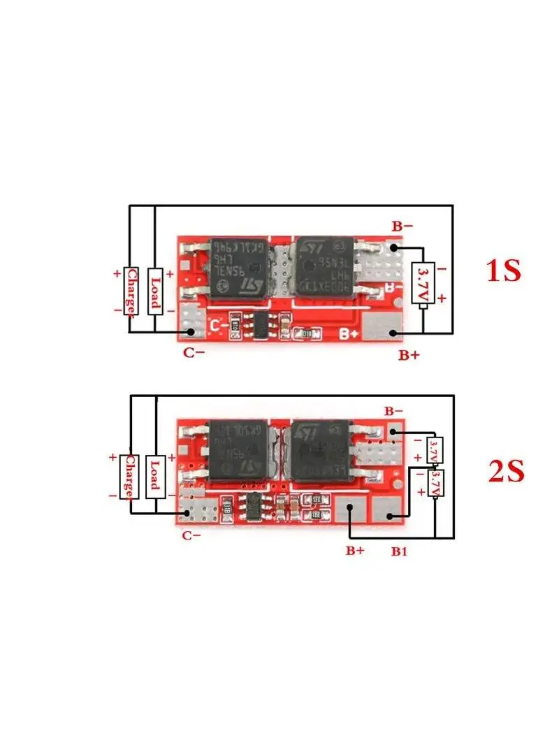 Moduł ładowania BMS 1S 2S 10A 3S 4S 5S 25A 4.2V 8.4V 18650 Li-ion Lipo Litowa Bateria Układ Ochronny PCB PCM — zdjęcie 2
