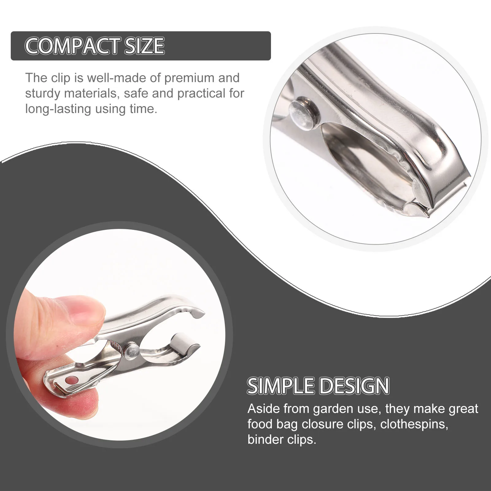 

40pcs 40 Stainless Steel Garden Clips for Greenhouse Large Size Strong Spring Clothespins Food Bag Closure Bedroom Balcony Use