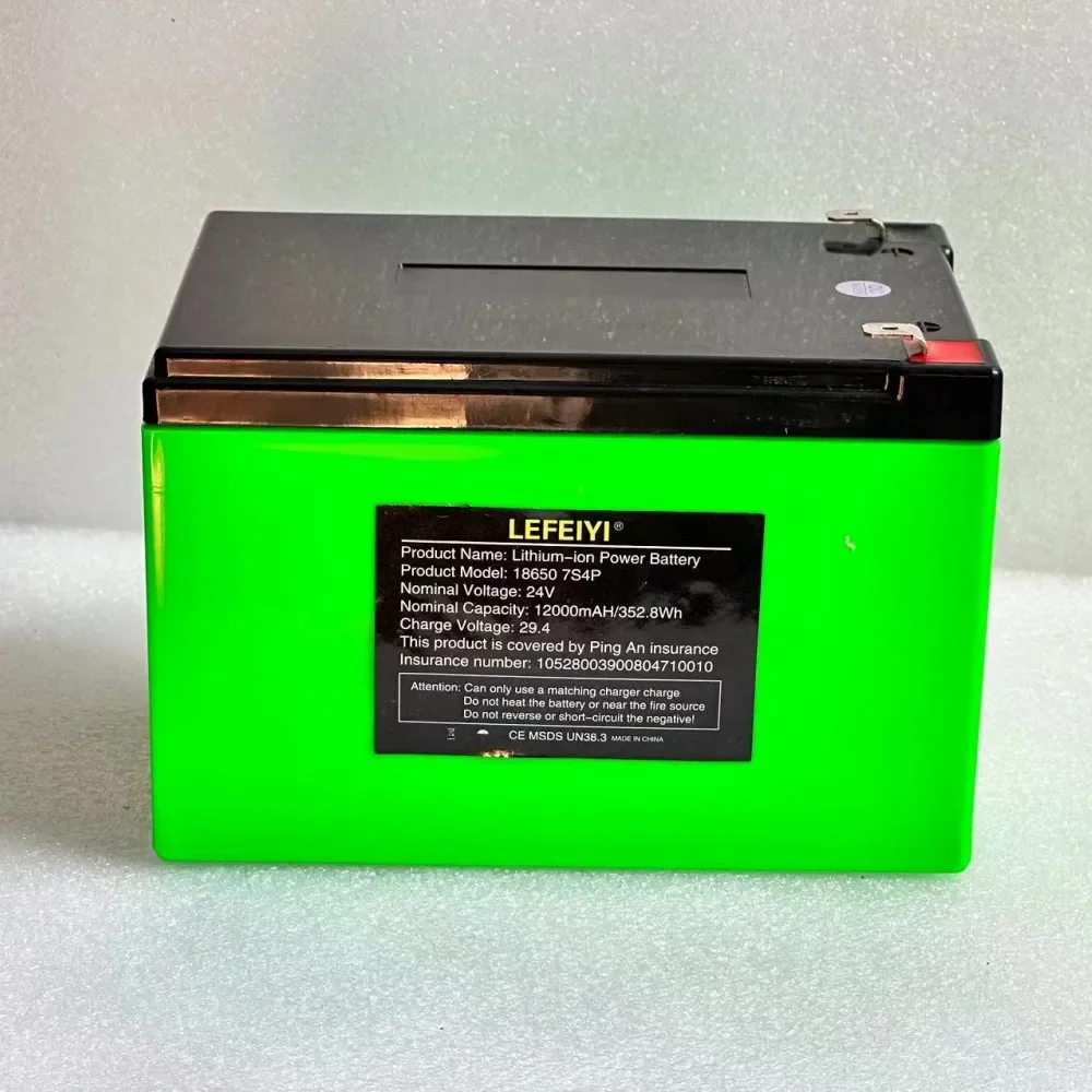 2024 Battery 24V 7S4P 18650 Li-ion Battery Pack 12Ah 29.4V Rechargeable Battery 250W BMS