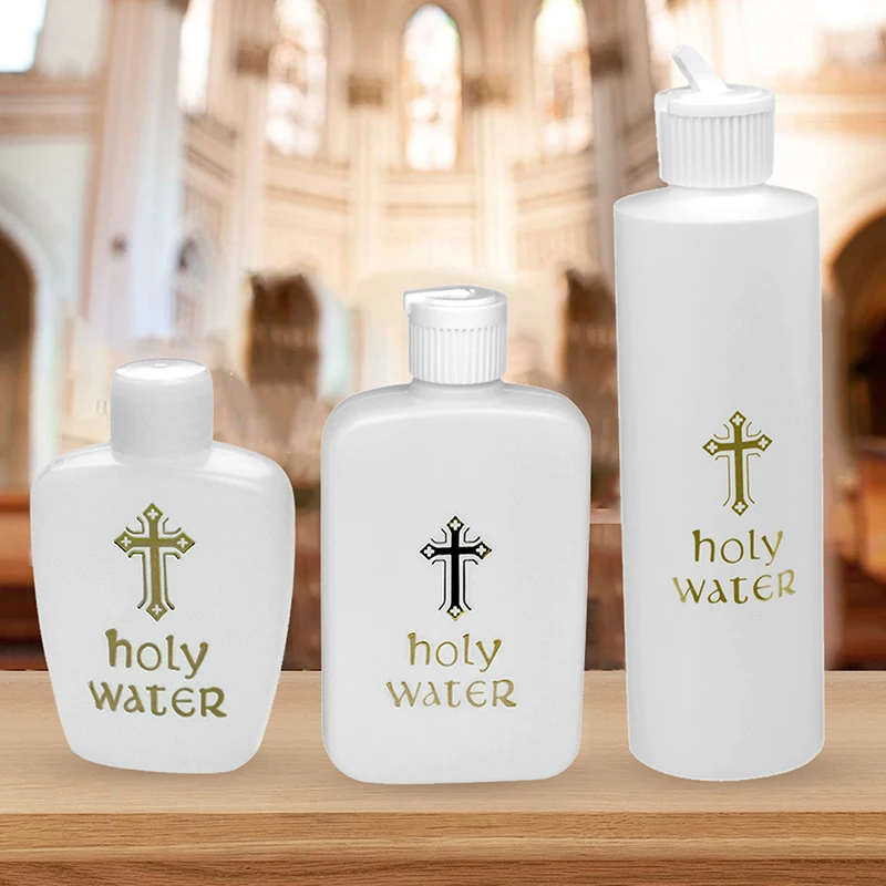 2/3Pcs Creative Jesus Cross Pattern Holy Water Bottle Sturdy Portable Durable Prime Church Holy Water Bottle