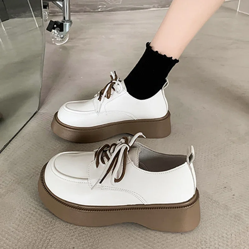 Women Flats Lace Up Platform Shoes 2024 Autumn Women Shoes Suede Ladies Shoes Female Loafers Casual Shoes New Sneakers Moccasins