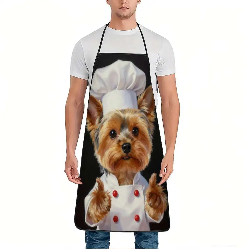 1pc Yorkshire Terrier Apron Suitable for Cooking, Gardening Themed Parties - Adjustable Waistband, Durable Easy-Clean