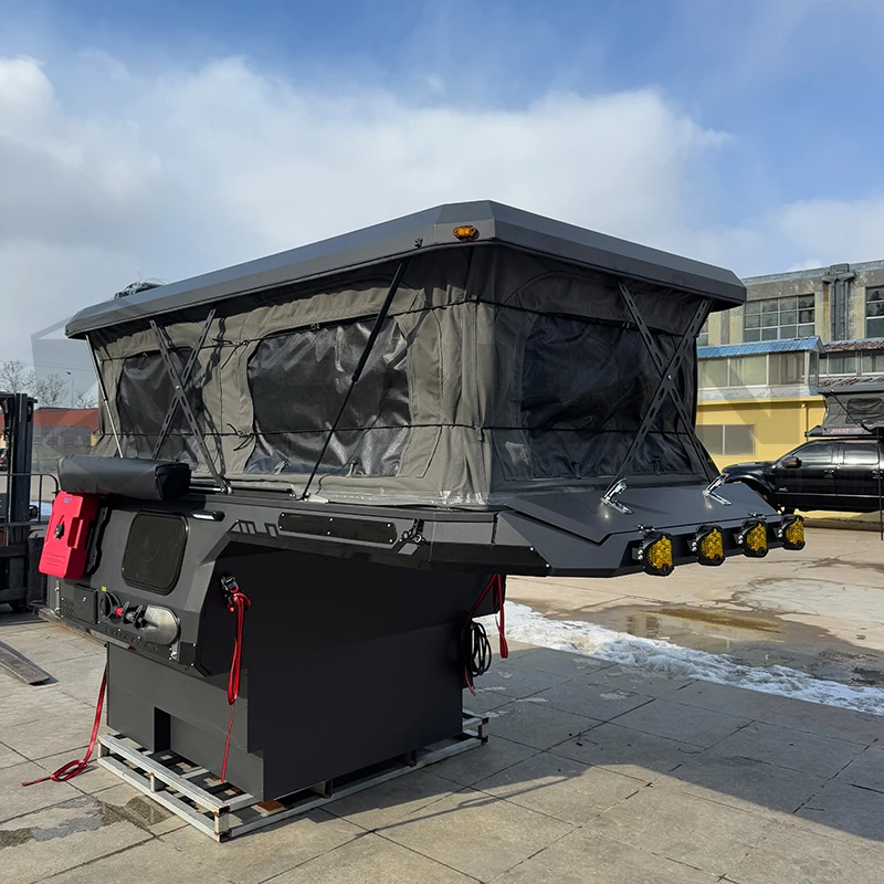 Off Road Slide In Truck Camper Hard Shell Lift Roof Camping Pod Waterproof Canvas Tent Aluminum Frame For 4x4 Wilderness Trips