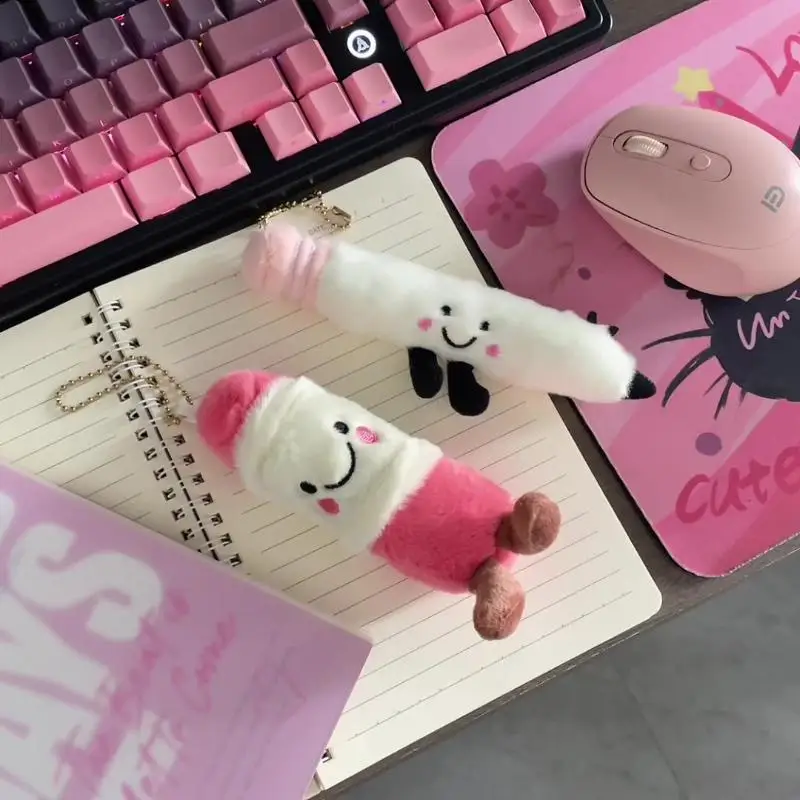 

Cute Cartoon Pencil Eraser Plush Keychain Creative Simulated Stationery Cartoon Doll Backpack Decor Pendant Ornament Gifts