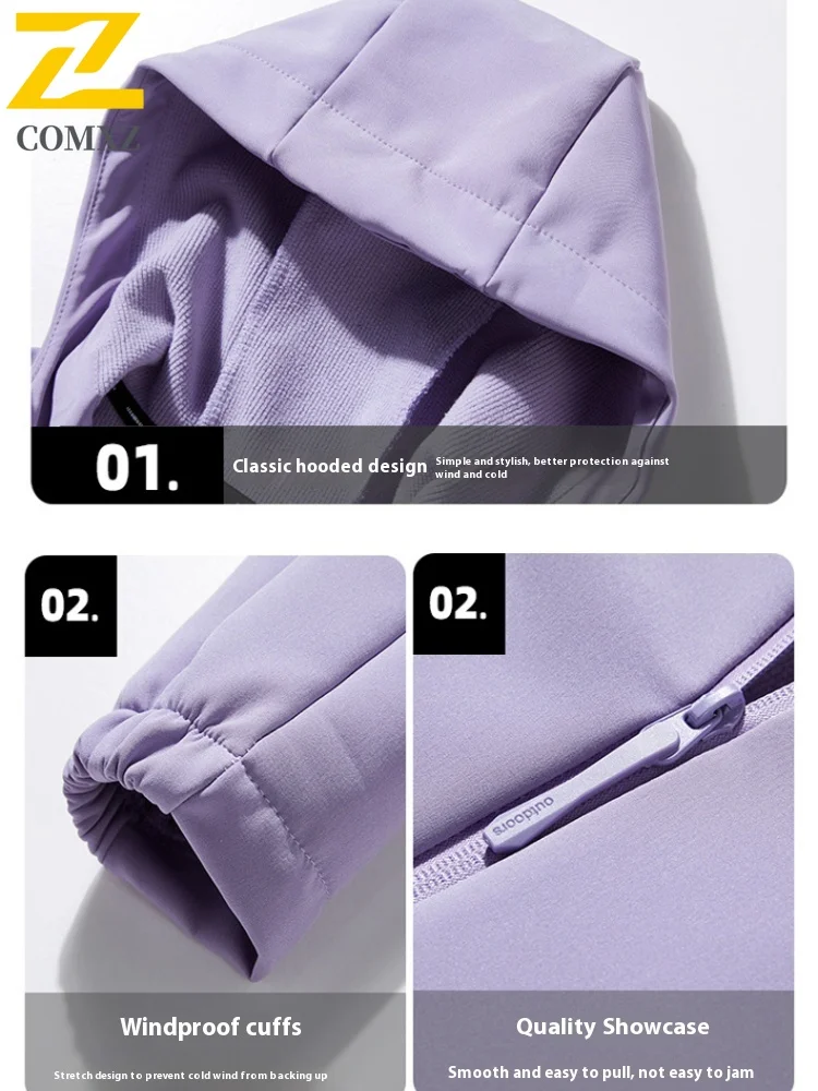 2025 New Soft Shell Jacket Men's Ski Hunting Cold-proof Warm Hooded Windbreaker Autumn Casual Women's Sports Waterproof Coat