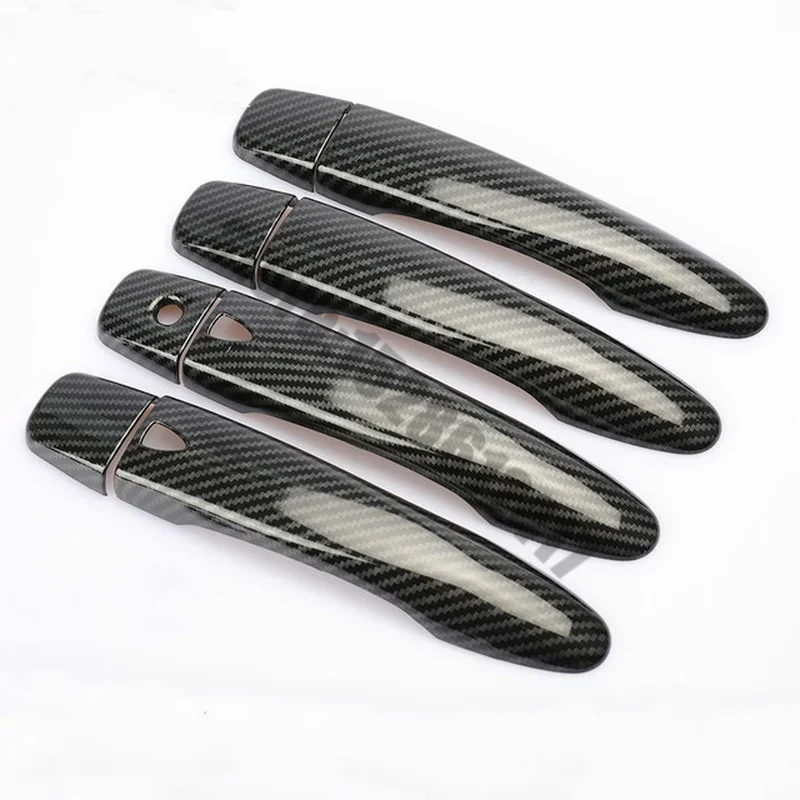 

Carbon Fiber Chrome Car Door Handle Bowl Cover Trim For Nissan Navara Np300 Frontier D23 2015-2021 Styling Accessories Sticker