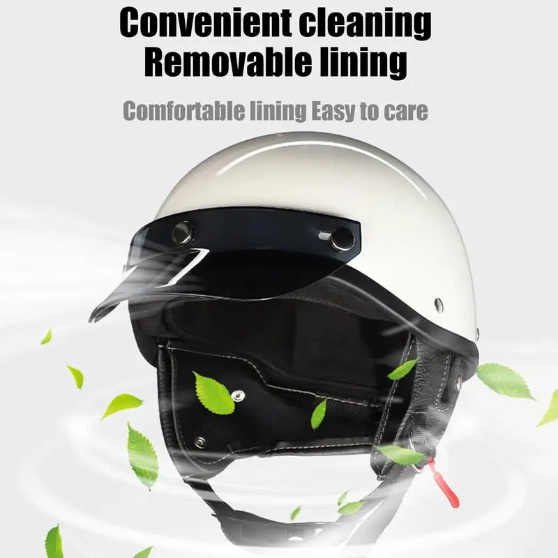 Retro Half Face Motorcycle Helmet Men Women Unisex Classic Scooter Summer Breathable Helmet For Motocross Scooter Racing Cycling