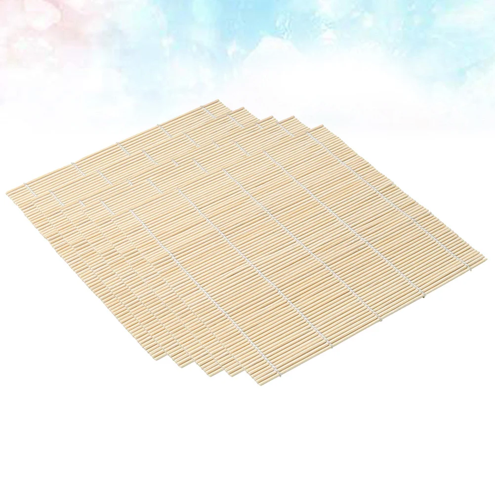 Estera rodante para sushi, Material de bambú para el hogar y hacer sushi profesional, Kit de limpieza fácil de usar, 5 uds.