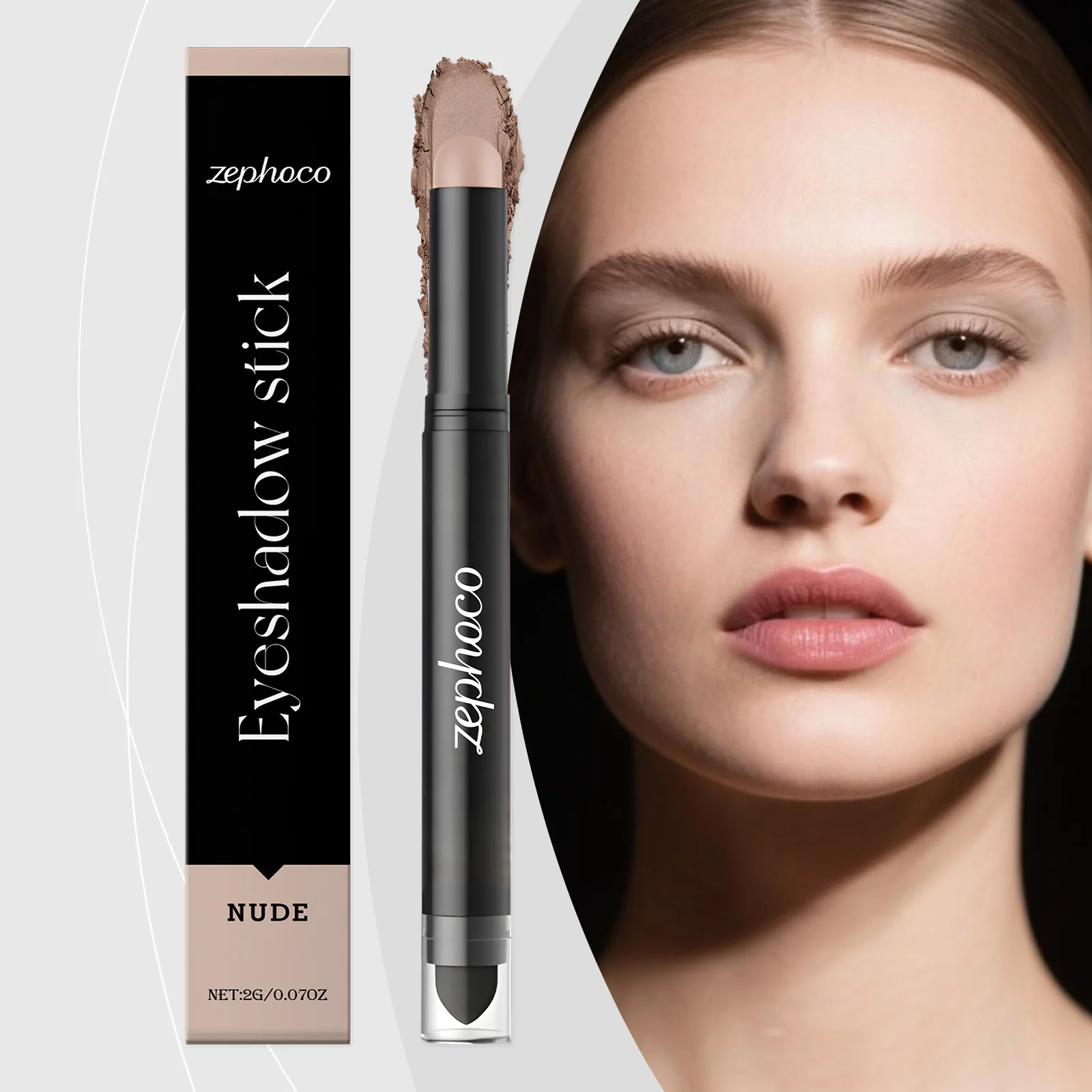 

Nude Beige Eye Shadow Stick - Matte Texture, Smooth Light, Built-in Brush, Comfortable Wear for Daily Eye Beauty