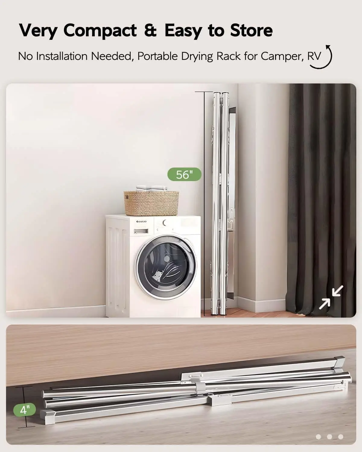 Clothes Drying Rack 95 Inches Folding Outdoor Indoor, Drying Rack Clothing Collapsible, Foldable Laundry Drying Rack, Heavy Duty