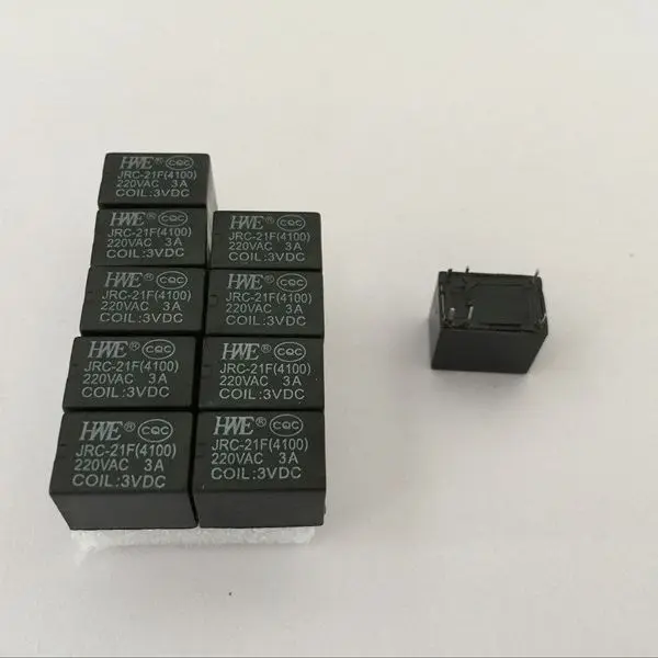 10pcs Miniature PCB relay 6 pins mini relay DC 3V 5V 6V 9V 12V 24V JRC-21F 4100