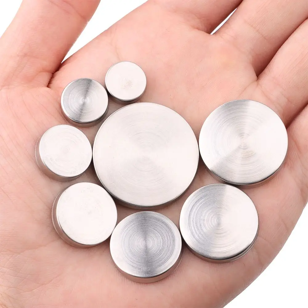 8 Set Silver Color Mirror Fasteners Nails Screws Decorative Cap Stainless Steel Flat Decoration Screw Covers 12/16/18/20/25/30mm