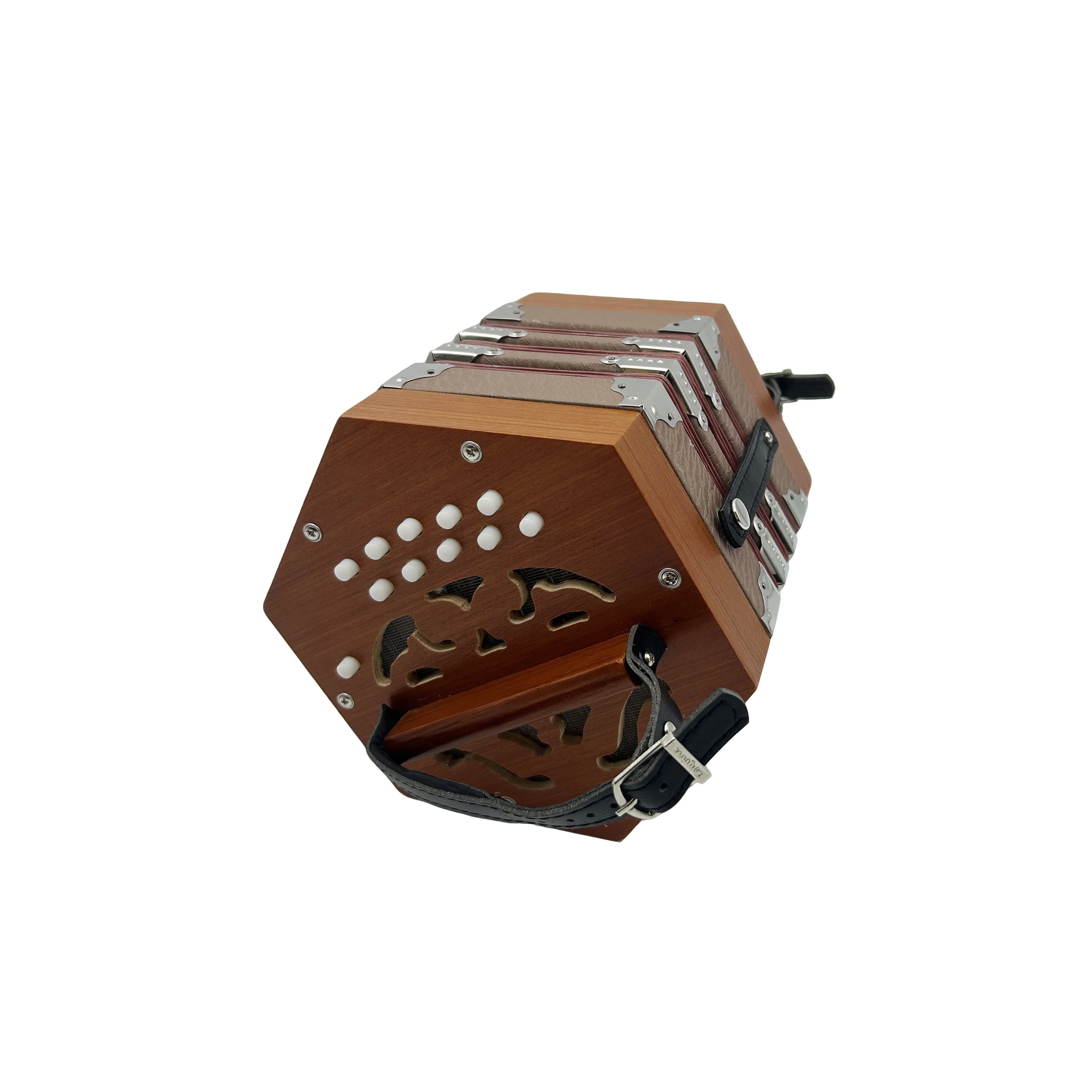 Diatonic Concertina Accordion Instrument 20-Button Acordeon Wood Veneer Customized
