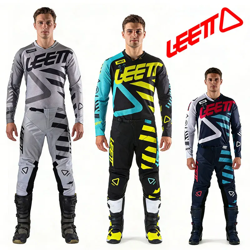 Motocross Gear Set Grey Name Number Customize Racing Suit Off-road MX MTB MOTO Mens Kits Black Yellow Women's LEETT