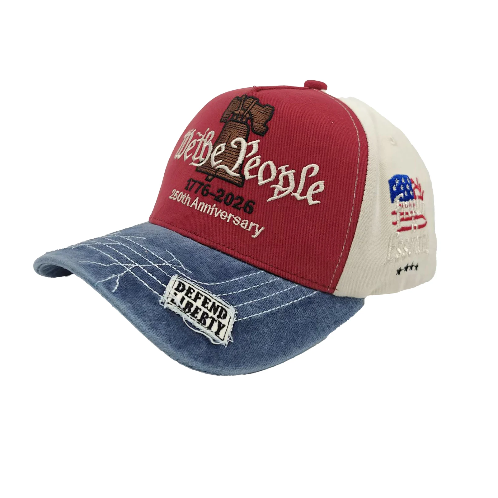 250th Anniversary Embroidered American Independence Day Sunshade Baseball Cap New Streetwear Casusal Duckbill Hat