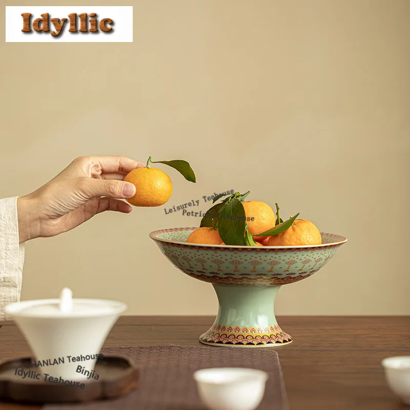 Colour Enamels Fruit Dishes Creative Pastry Plate Refreshment Fruit Plate Dessert Candy Dish Hospitality Dishes Accessories Gift