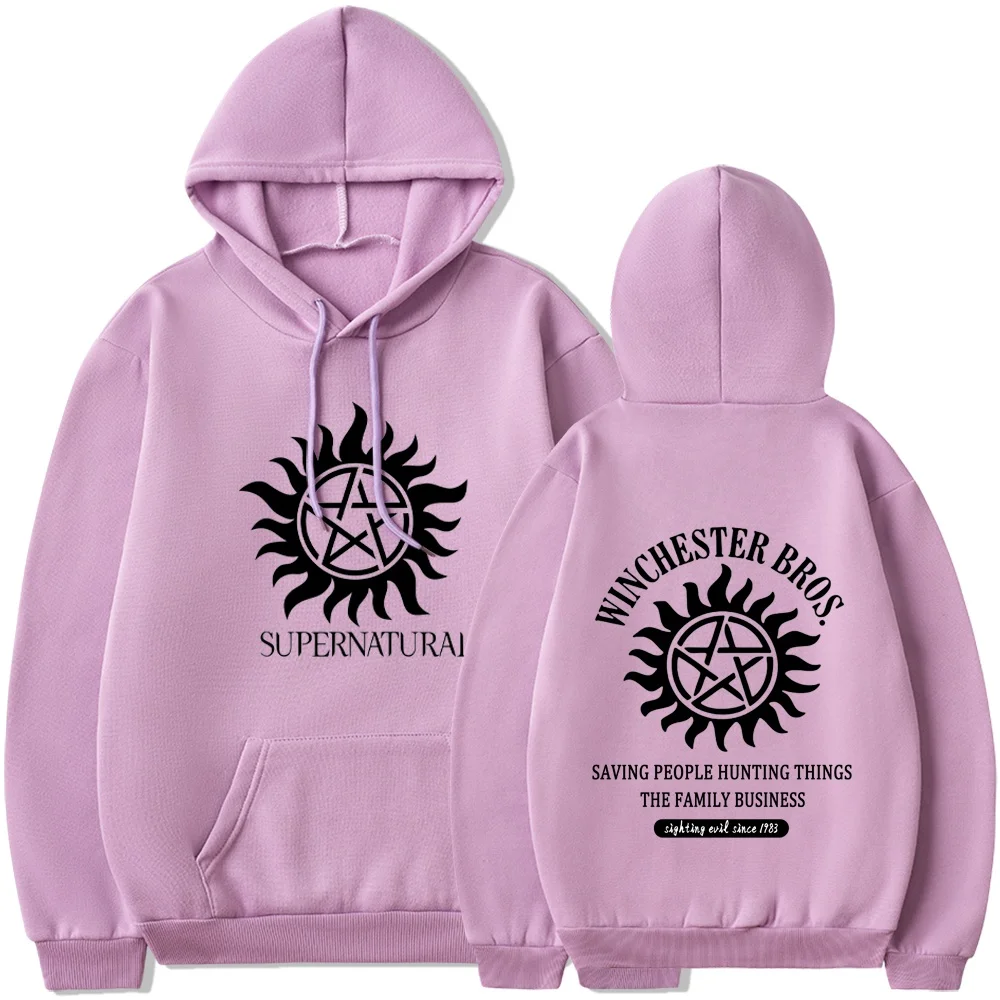 Gran oferta, sudaderas con capucha estampadas de Winchesters Bros, jersey de Harajuku, Tops con capucha, Sudadera con capucha para hombres y mujeres, ropa informal estilo Hip Hop, Tops