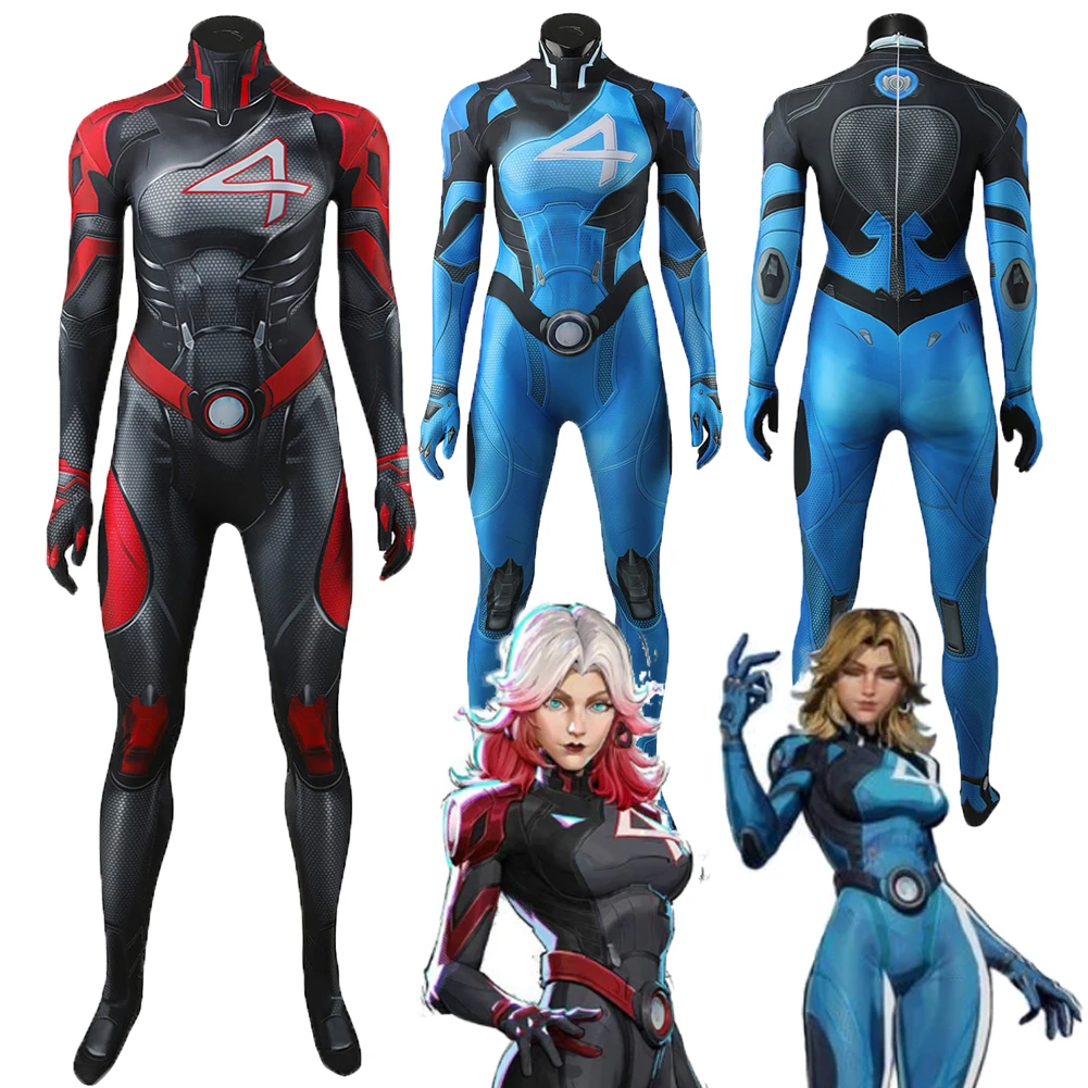 

Game Rival Cosplay Susan Storm Bunny Girl Blue Red Jumpsuit Hallowmas Carnival Disguise Roleplay Suits Outfits For Women Adult